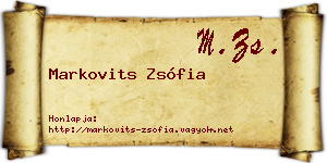 Markovits Zsófia névjegykártya